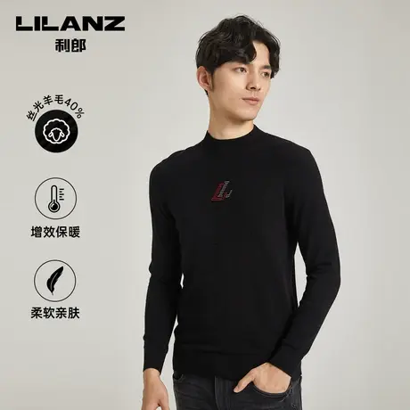 利郎毛衫男毛衣男含羊毛修身潮流半高领冬保暖羊毛衫男商品大图