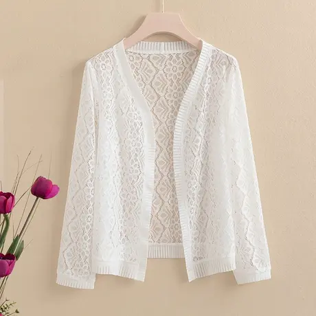 蕾丝小披肩夏季配裙子短外套旗袍外搭薄款妈妈镂空防晒开衫上衣女图片