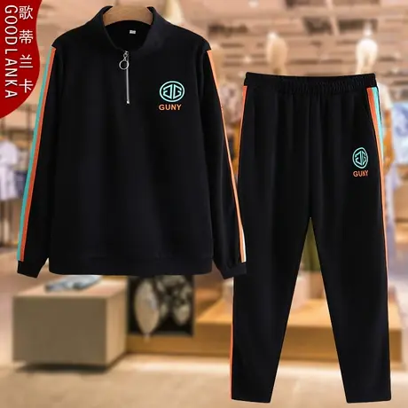 中老年妈妈运动服套装大码宽松洋气中年人休闲卫衣妈妈秋装两件套商品大图