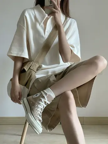 港风运动服套装女夏季薄款短袖短裤休闲小个子网红盐系炸街两件套商品大图