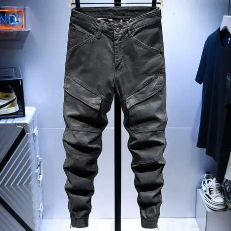 香港潮牌夏季薄款工装裤男宽松百搭韩版潮流束脚男士休闲长裤子男商品大图