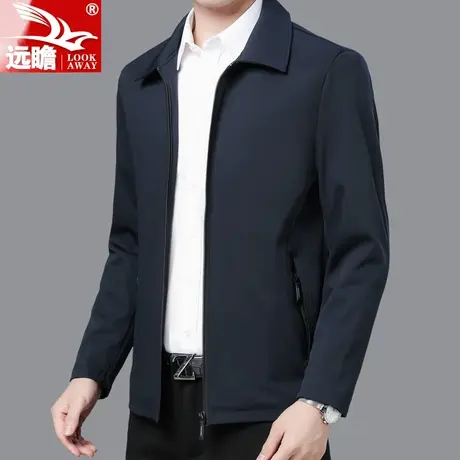 远瞻男装老干部翻领夹克男2022秋季新款公务员中青年商务男士外套商品大图