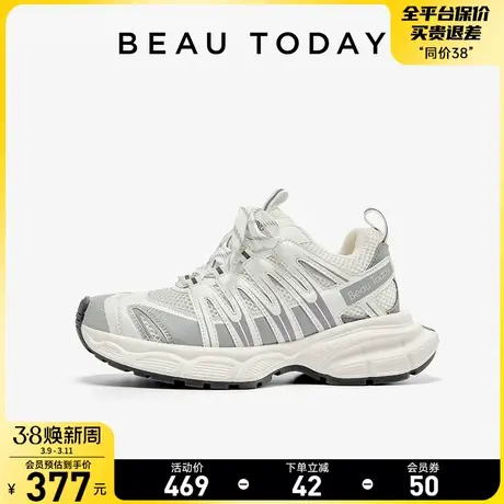 BeauToday运动鞋女2024新款BT网鞋女轻便网面厚底鞋女秋季运动鞋图片