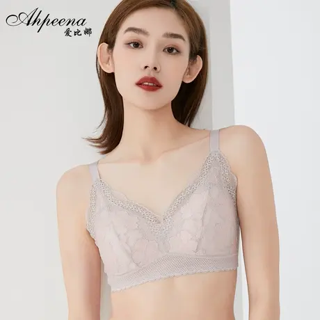 爱比娜春夏蕾丝全罩杯无钢圈薄款收副乳内衣女小胸聚拢收副乳文胸商品大图