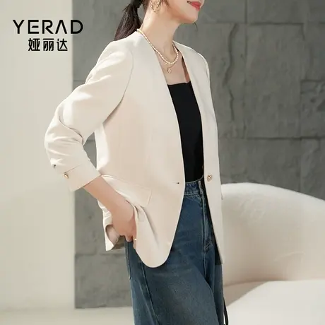 娅丽达西装外套马甲两件套2023年秋季新款正装女套装上衣职业西服商品大图