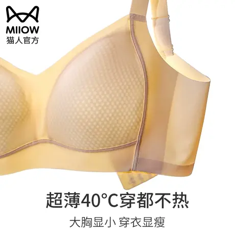 猫人大码内衣女胖mm胸罩聚拢收副乳防下垂200斤大胸显小文胸薄罩F图片