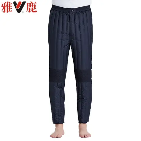 雅鹿中老年人羽绒裤男士内胆冬季保暖白鸭绒加厚高腰内穿爸爸棉裤图片