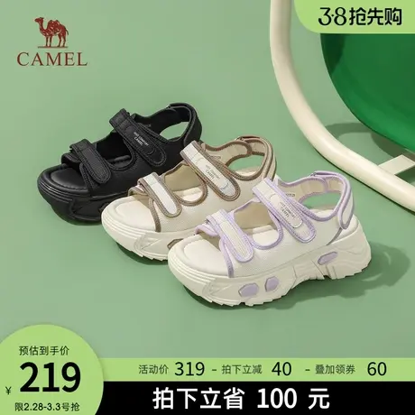 【k姐推荐】骆驼女鞋2024春夏新款柔软舒适休闲厚底增高沙滩鞋图片