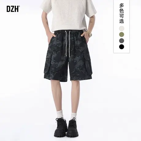 男士迷彩运动短裤男夏外穿2025新款宽松直筒休闲中裤五分裤子男款商品大图