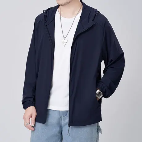 伟臣大码男装夏季轻薄防晒服胖子加肥加大宽松休闲肥佬长袖防晒衣图片