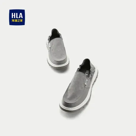 HLA/海澜之家一脚蹬休闲鞋25新商务简约舒适橡胶发泡底时尚鞋子男商品大图