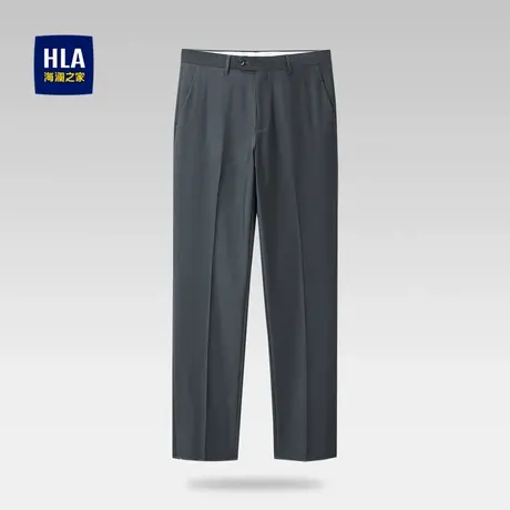 HLA/海澜之家宽松西裤春夏商务时尚精致字母绣花有型裤子男图片