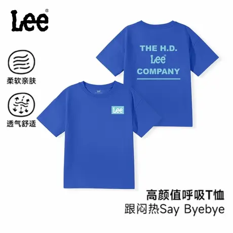 lee童装儿童短袖T恤2025新款夏季潮牌中大童体恤纯棉夏装男童上衣图片