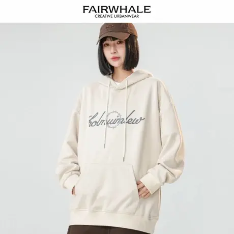 马克华菲美式复古连帽卫衣女2025新款春秋宽松休闲情侣装外套上衣图片