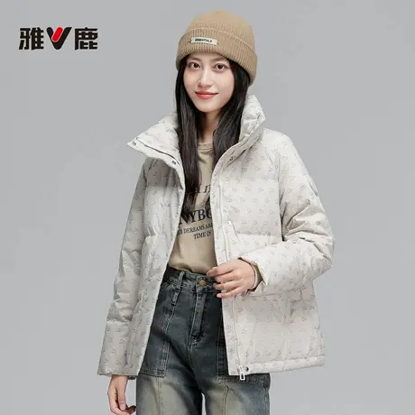 雅鹿新品冬季加厚时尚女款显瘦保暖羽绒服外套宽松百搭短款正品商品大图
