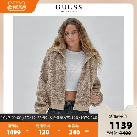 GUESSOriginals23年新款秋女士美拉德休闲拉链外套-W3BL49WETV0商品大图