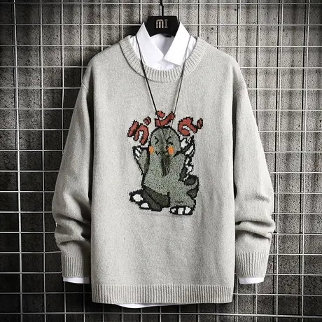 秋冬季男士毛衣加厚2023新款潮流宽松针织衫打底衫休闲男装上衣服商品大图