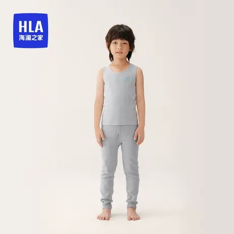 HLA/海澜之家男童打底儿童保暖裤棉氨一体绒5A级抑菌夹绒加厚秋裤图片