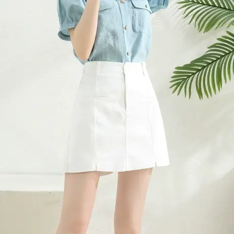 时尚气质百搭显瘦短裤2022年夏季新款女士休闲简约通勤高腰直筒裤商品大图