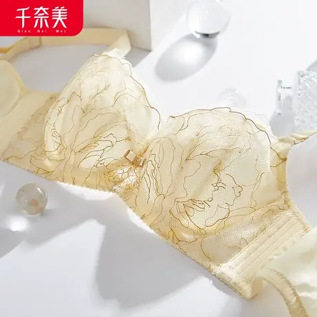 千奈美内衣女薄款大胸显小超薄文胸有钢圈防下垂胸罩无海绵图片