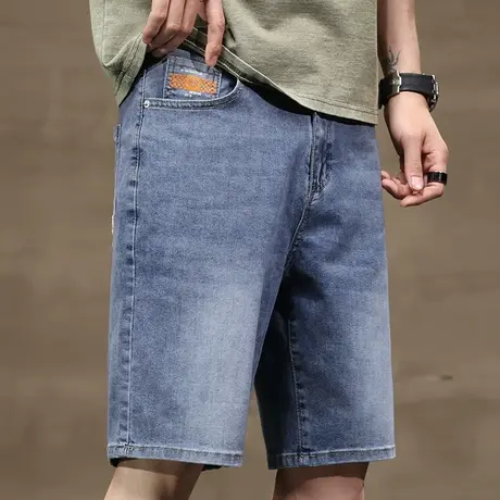 五分牛仔短裤男生夏季薄款休闲六分中裤男士不过膝四分马裤男裤子商品大图