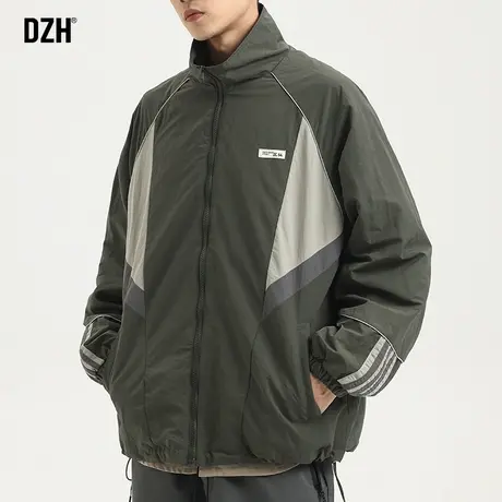 男士拼接运动外套男春秋季潮高级高2024新款休闲立领夹克百搭上衣商品大图