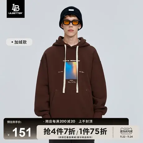LiLbetter美式卫衣男潮ins连帽套头衫运动长袖秋冬加绒美拉德外套商品大图