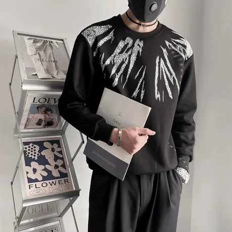 美式卫衣男春季2024新款潮牌个性宽松休闲重磅长袖内搭上衣T恤衫商品大图