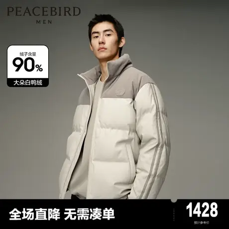 【商场同款】太平鸟男装 2023年冬季新款拼接羽绒服外套B1ACD4347图片