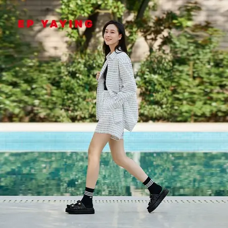 EP雅莹女装 云感棉柔字母印花衬衫休闲套装 2023新款2108A图片
