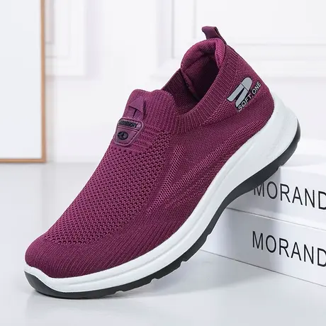 夏季妈妈鞋老人鞋女中老年舒适健步休闲运动鞋老北京布鞋软底防滑商品大图