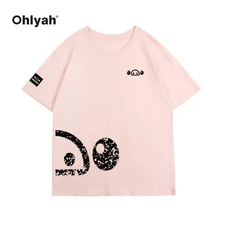 Ohlyah小猪米罗 短袖t恤女潮牌夏宽松纯棉半袖潮流情侣装体恤ins商品大图
