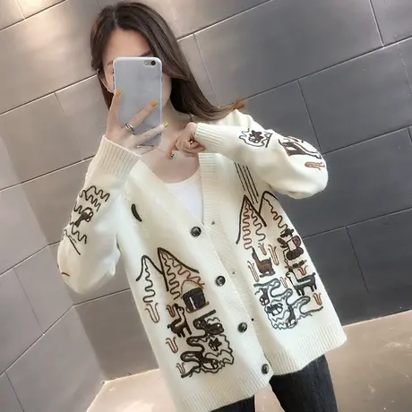 毛衣2023年新款女装秋冬季秋款秋装女士针织开衫宽松百搭外穿爆款图片