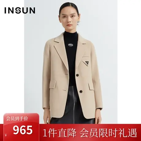 恩裳2022冬季时尚双面呢舒适轻薄奢华感羊毛毛呢外套商品大图