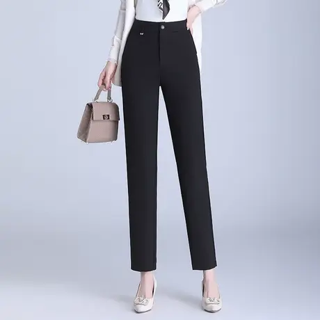气质小西裤直筒裤女秋季2023新款高腰显瘦职业休闲裤小脚裤烟管裤商品大图