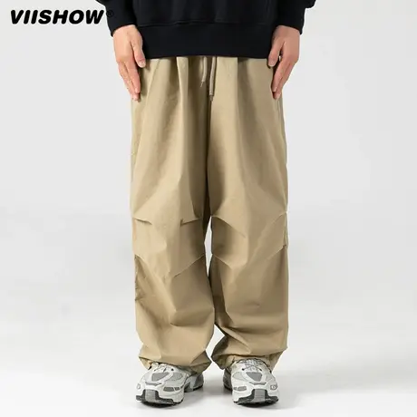VIISHOW山系降落伞兵工装裤男春秋新款潮牌宽松休闲直筒长裤子商品大图