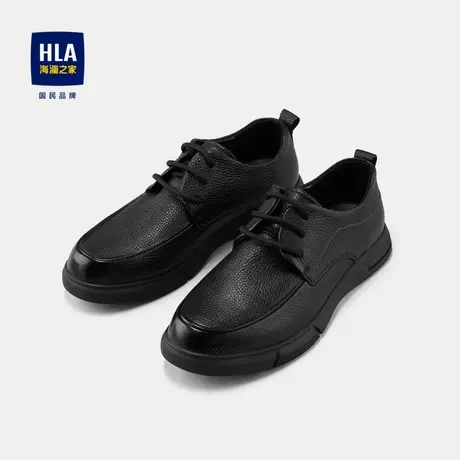 HLA/海澜之家休闲鞋2024新款圆头舒适耐穿系带商务质感男鞋商品大图