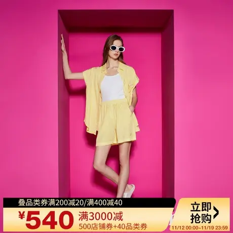 Juicy Couture橘滋23新款悠然假日绣花水洗女休闲短裤商品大图