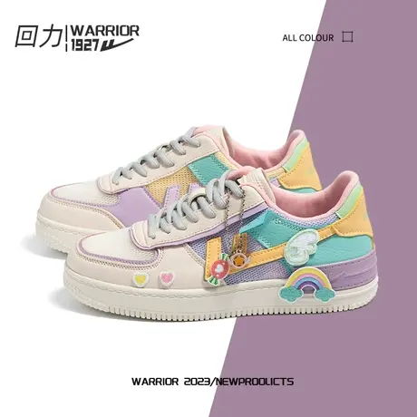 回力女鞋2023夏季新款时尚轻便板鞋百搭休闲鞋小众原创卡通小白鞋商品大图