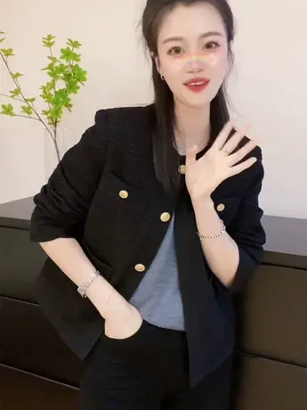法式小香风外套女2023春秋款甜美显瘦高级感名媛短外套时尚上衣潮图片