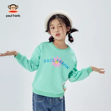 大嘴猴童装儿童卫衣2023秋冬新款女童圆领套头长袖中大童印花上衣商品大图