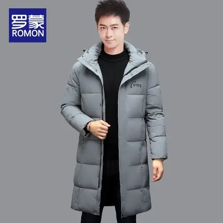 罗蒙棉衣外套男中长款冬季2022新款保暖加厚连帽可拆冬装棉服上衣图片