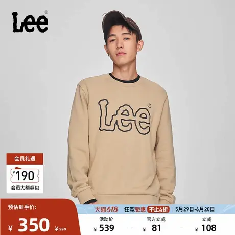 Lee商场同款舒适版圆领美拉德卡其色男卫衣休闲潮流LMT007903201图片