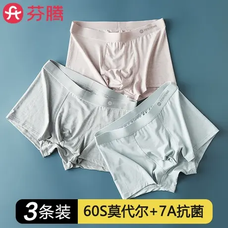 芬腾男士莫代尔内裤夏季无痕抗菌男生四角裤头青少年透气平角短裤商品大图
