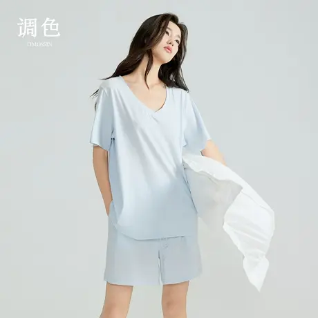 V领凉感莱赛尔棉睡衣女2025春夏季短袖短裤家居服套装薄款夏天商品大图
