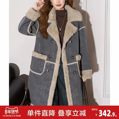 唐狮2026秋冬氛围感仿羊羔毛外套中长款款仿皮草外套保暖防寒图片