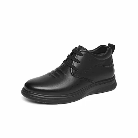 红蜻蜓爸爸鞋子2025秋冬新款真皮高帮男鞋中老年皮鞋加绒男士棉鞋商品大图