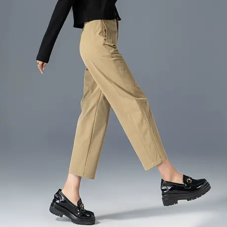 卡其色裤子女秋冬2023新款秋季女裤老爹萝卜镰刀裤九分休闲哈伦裤商品大图