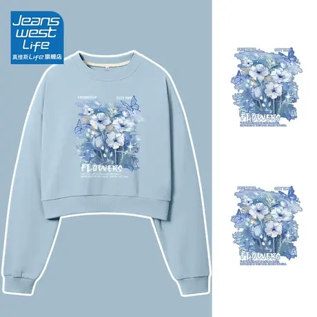 真维斯LIFE短款卫衣外套女春秋款薄款宽松显瘦设计感减龄上衣女C商品大图