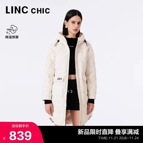 LINC金羽杰中长款轻薄羽绒服女2023新款外套女秋冬款Y23806180图片